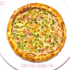 Quiche al crudo, castelmagno e fave
